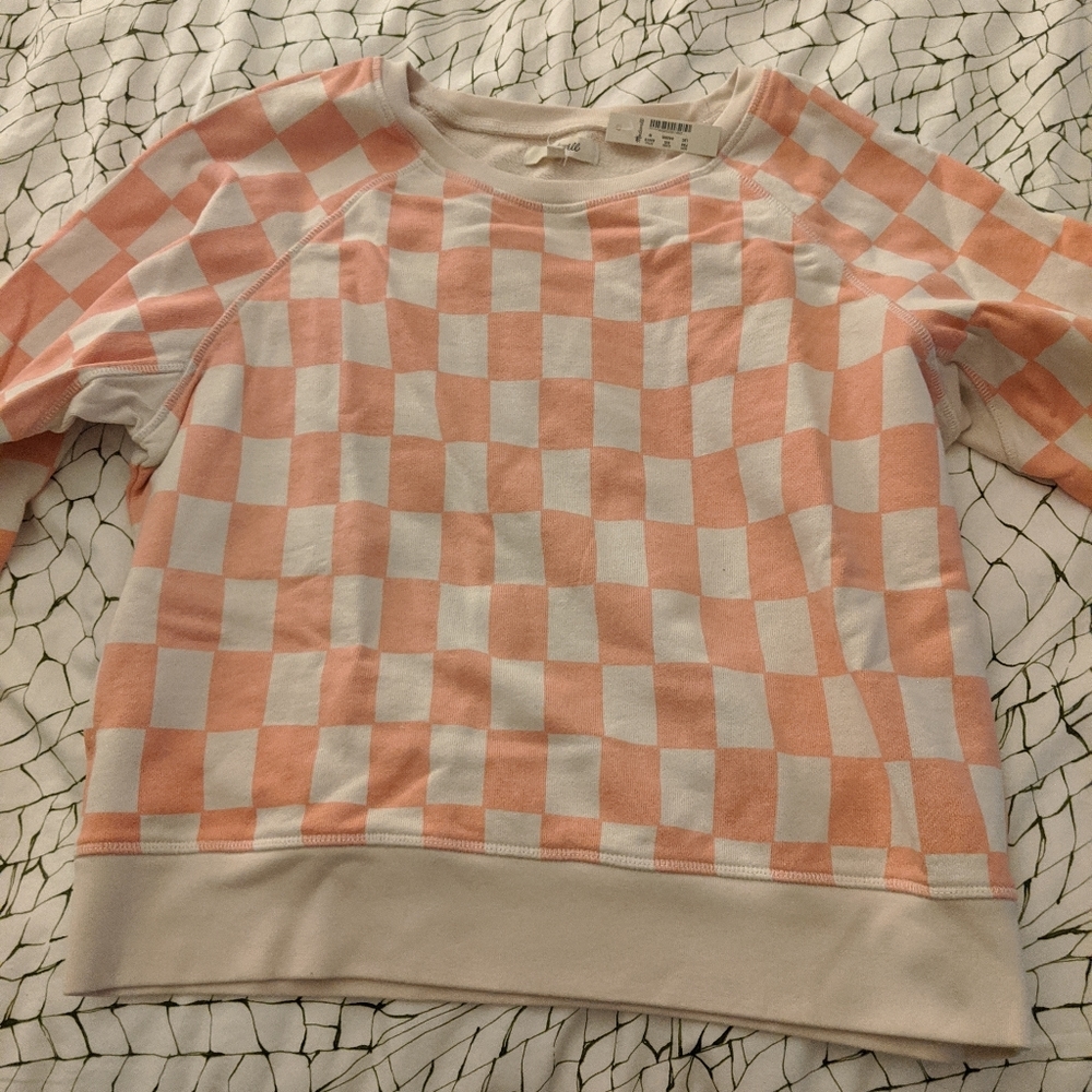 Madewell Checkered Sweatshirt, Brand new
